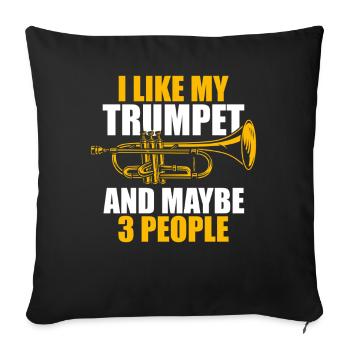 J’aime mon trompettiste - Housse de coussin décorative 45 x 45 cm - noir - Devant