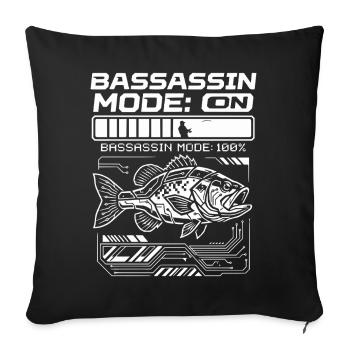 Bassassin Mode On Bass Fishing 100 Percent - Sofa pillowcase 17,3'' x 17,3'' (45 x 45 cm) - black - Front