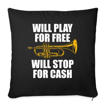 Jouerai gratuitement Trompettiste - Housse de coussin décorative 45 x 45 cm - noir - Devant