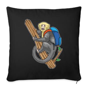 Randonnée à dos Monkey Hiker - Housse de coussin décorative 45 x 45 cm - noir - Devant