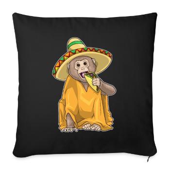 Affe Taco - Sofakissenbezug 45 x 45 cm - Schwarz - Vorne