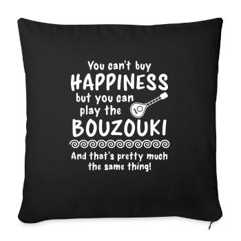 Bouzouki Hellas Happiness Greek Music Fun - Sofa pillowcase 17,3'' x 17,3'' (45 x 45 cm) - black - Front