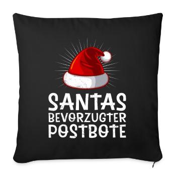 Postman SANTA'S FAVORITE POSTMAN Funny - Sofa pillowcase 17,3'' x 17,3'' (45 x 45 cm) - black - Front