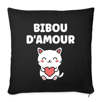 Love Owlette Cat Heart - Sofa pillowcase 17,3'' x 17,3'' (45 x 45 cm) - black - Front