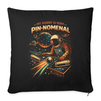 Joueur de flipper, mon hobby est le pin-nomen. - Housse de coussin décorative 45 x 45 cm - noir - Devant