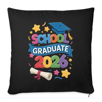 2026 Graduation Class Events - Sofa pillowcase 17,3'' x 17,3'' (45 x 45 cm) - black - Front
