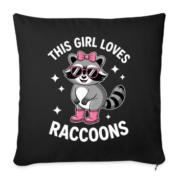 Paroles sur les ratons laveurs Blague sur les ratons laveurs Cadeau des ratons laveurs - Housse de coussin décorative 45 x 45 cm - noir - Devant