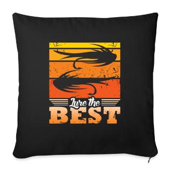 Fisherman Fish Fishing Sayings Funny Angler - Sofa pillowcase 17,3'' x 17,3'' (45 x 45 cm) - black - Front