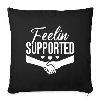 Social Worker Quote Feelin Supported Social Work - Sofa pillowcase 17,3'' x 17,3'' (45 x 45 cm) - black - Front