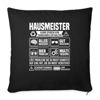 Caretaker Problem Solver – Funny Caretaker Info - Housse de coussin décorative 45 x 45 cm - noir - Devant