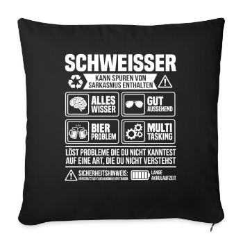 Welder Problem Solver – Funny Craftsman Info - Sofa pillowcase 17,3'' x 17,3'' (45 x 45 cm) - black - Front