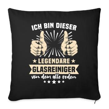 Dictons du nettoyant de verre - Housse de coussin décorative 45 x 45 cm - noir - Devant