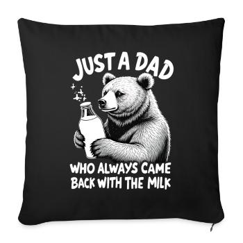 Supporte avec du lait – le père animal à dire - Housse de coussin décorative 45 x 45 cm - noir - Devant