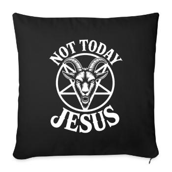 Not Today Jesus Goat Emblem - Sofa pillowcase 17,3'' x 17,3'' (45 x 45 cm) - black - Front