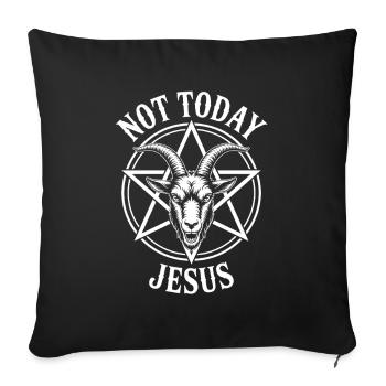 Not Today Jesus Goat Emblem - Sofa pillowcase 17,3'' x 17,3'' (45 x 45 cm) - black - Front