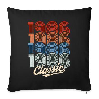 1986 Classic Retro Neon - Sofa pillowcase 17,3'' x 17,3'' (45 x 45 cm) - black - Front