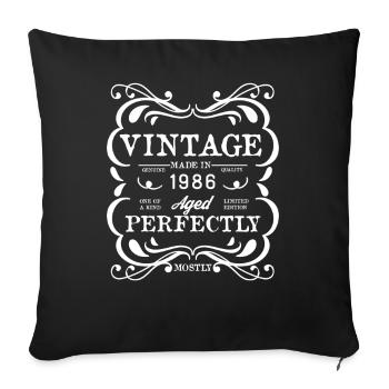 Vintage 1986 – Aged Perfectly - Sofa pillowcase 17,3'' x 17,3'' (45 x 45 cm) - black - Front
