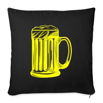 Bière Chope Beer - Housse de coussin décorative 45 x 45 cm - noir - Devant