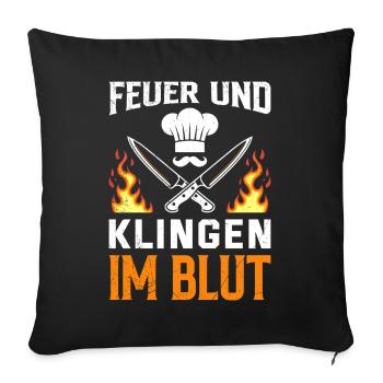 Gastronomy FIRE AND BLADES IN THE BLOOD Fun - Sofa pillowcase 17,3'' x 17,3'' (45 x 45 cm) - black - Front
