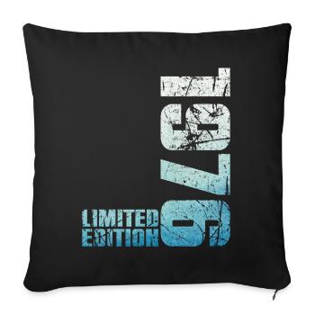 50ème Anniversaire Homme Femme 50 ans 1976 Cadeau - Housse de coussin décorative 45 x 45 cm - noir - Devant