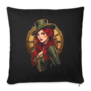Steam Punk Beautiful Women Steampunk - Sofa pillowcase 17,3'' x 17,3'' (45 x 45 cm) - black - Front