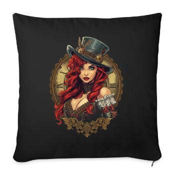 Steam Punk Beautiful Women Steampunk - Sofa pillowcase 17,3'' x 17,3'' (45 x 45 cm) - black - Front