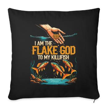 Toothcarp Killfish I Am The Flake God - Sofa pillowcase 17,3'' x 17,3'' (45 x 45 cm) - black - Front