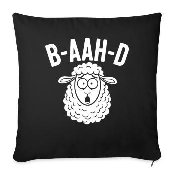 Humour de jeux de mots sur les moutons - Housse de coussin décorative 45 x 45 cm - noir - Devant