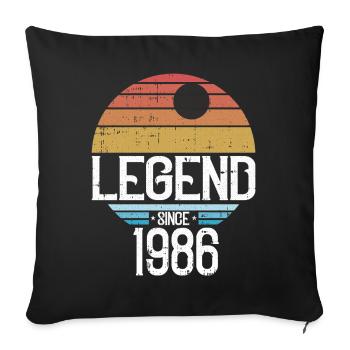 Legend 1986 Retro Sun Logo - Sofa pillowcase 17,3'' x 17,3'' (45 x 45 cm) - black - Front