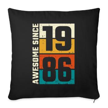 Retro 1986 Spiele-Logo - Sofakissenbezug 45 x 45 cm - Schwarz - Vorne