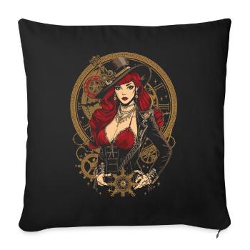 Steam Punk Beautiful Women Steampunk - Sofa pillowcase 17,3'' x 17,3'' (45 x 45 cm) - black - Front
