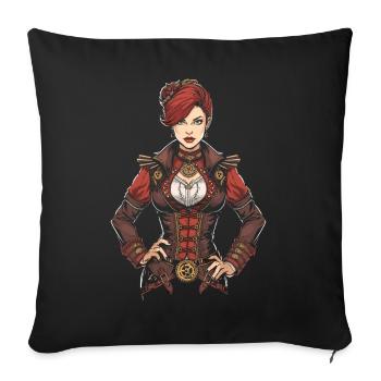 Steam Punk Beautiful Women Steampunk - Sofa pillowcase 17,3'' x 17,3'' (45 x 45 cm) - black - Front