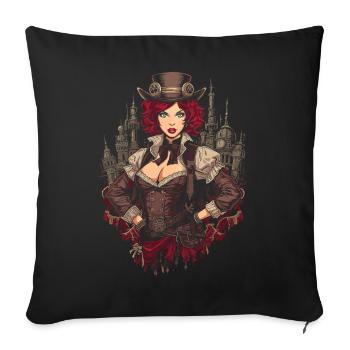 Steam Punk Beautiful Women Steampunk - Sofa pillowcase 17,3'' x 17,3'' (45 x 45 cm) - black - Front