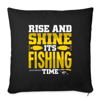 Fisherman Sport Fisherman Fishing Angler Saying - Sofa pillowcase 17,3'' x 17,3'' (45 x 45 cm) - black - Front