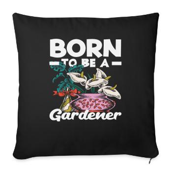 Né pour être jardinier amoureux des plantes de jardin - Housse de coussin décorative 45 x 45 cm - noir - Devant