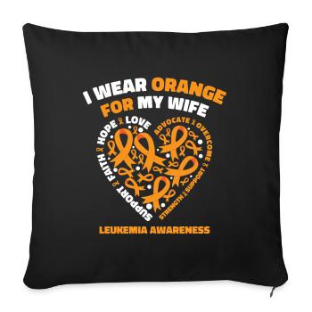 Strong Wife With Leukemia Hope And Love - Sofa pillowcase 17,3'' x 17,3'' (45 x 45 cm) - black - Front