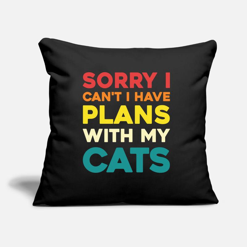 Pas de plans sans chats Housse de coussin décorative 45 x 45 cm