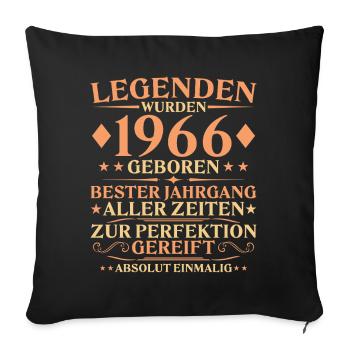 60th Birthday Born in 1966 - Sofa pillowcase 17,3'' x 17,3'' (45 x 45 cm) - black - Front