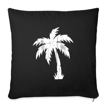 Palm Tree Vintage Rétro - Housse de coussin décorative 45 x 45 cm - noir - Devant