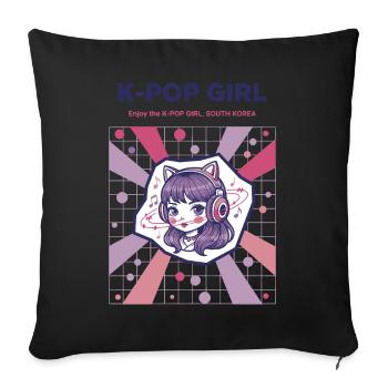 K-Pop Girl Enjoy The K-Pop Girl South Korea Korean - Sofa pillowcase 17,3'' x 17,3'' (45 x 45 cm) - black - Front