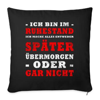 Cadeau de retraite - Housse de coussin décorative 45 x 45 cm - noir - Devant