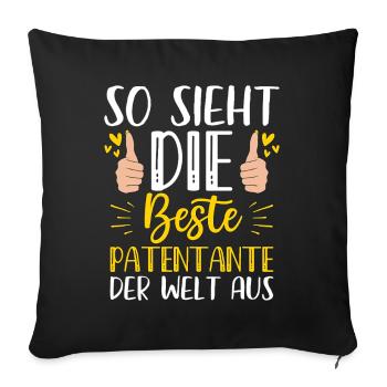 So Sieht Die Beste Patentante Der Welt Aus - Sofakissenbezug 45 x 45 cm - Schwarz - Vorne