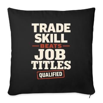 workers who are trained as welders and - Sofa pillowcase 17,3'' x 17,3'' (45 x 45 cm) - black - Front
