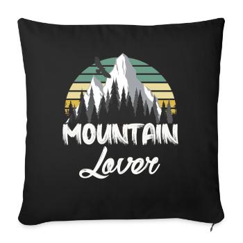 Montagne rétro Paysage montagneux - Housse de coussin décorative 45 x 45 cm - noir - Devant