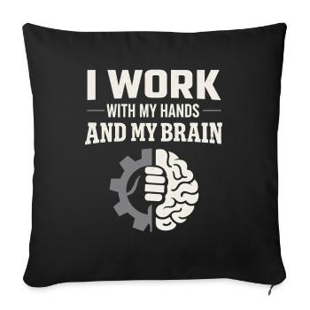 workers who are trained as welders and - Sofa pillowcase 17,3'' x 17,3'' (45 x 45 cm) - black - Front