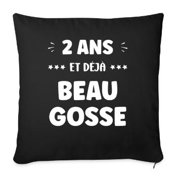 2 ans et déjà beau gosse - Housse de coussin décorative 45 x 45 cm - noir - Devant