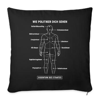 Dismantling Plan Taxpayer - Anatomy Property State - Sofa pillowcase 17,3'' x 17,3'' (45 x 45 cm) - black - Front