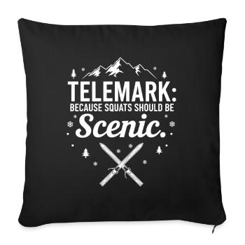 Telemark Ski Funny Scenic Squats - Sofa pillowcase 17,3'' x 17,3'' (45 x 45 cm) - black - Front