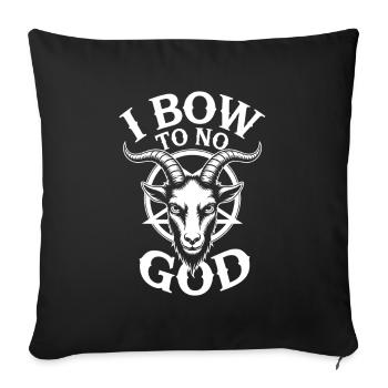 Bow to No God Goat Emblem - Sofa pillowcase 17,3'' x 17,3'' (45 x 45 cm) - black - Front
