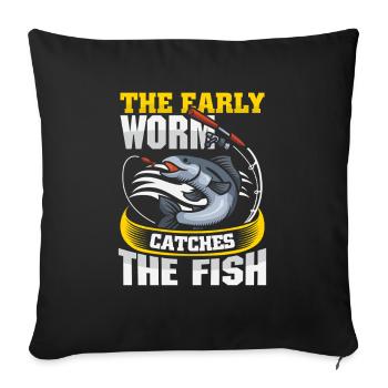 Pêcheur, pêcheur, dits, Petri Heil - Housse de coussin décorative 45 x 45 cm - noir - Devant